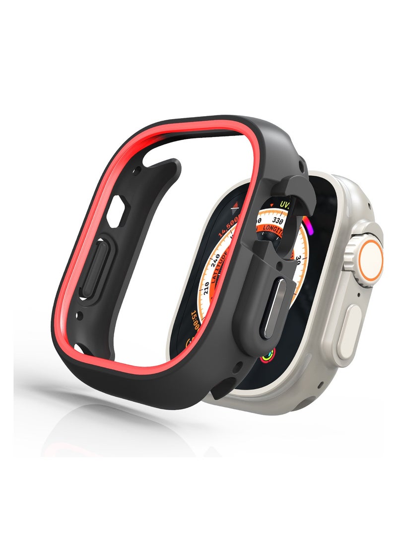 Samu - Apple Watch Ultra Case Shockproof Case for Apple Watch Ultra 49MM Protective Silicone Armour TPU Case Red - Image 1
