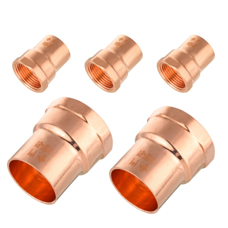 GUOFIS 5PACK GUOFIS 1Inch C x 1Inch FNPT Copper Female Adapter LF Short Radius Fittings Adapter with Sweat Solder X FNPT Connection for Residential CommercialCOPPER064 - Image 2