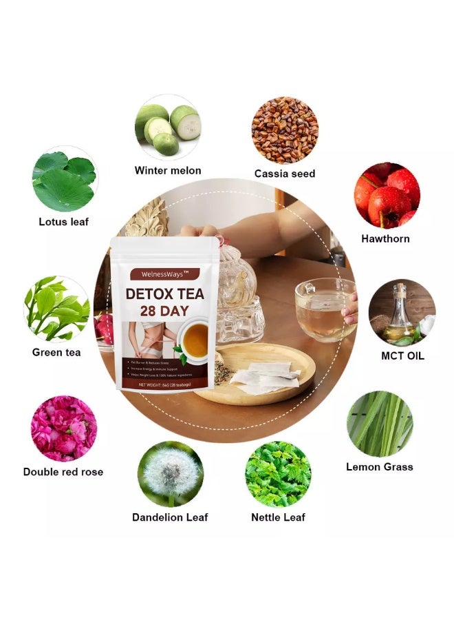 WelnessWays 28-Day Slimming Tea, Detoxifying Herbal Tea * 2 sachets - Image 2