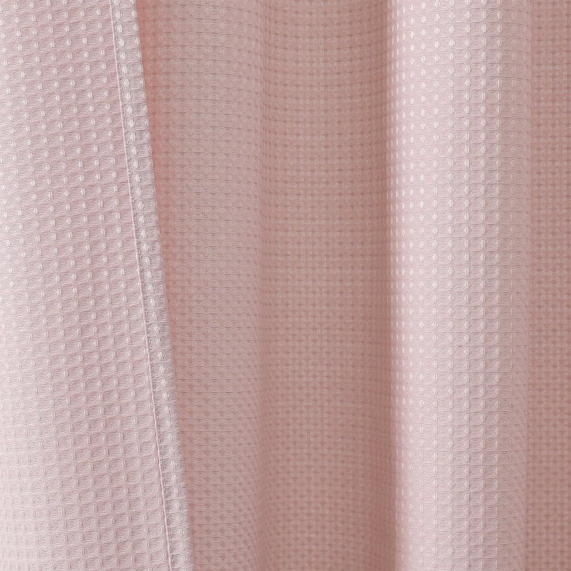 OVZME Blush Pink Shower Curtain Set, Waffle Textured Heavy Duty Fabric Shower Curtain for Bathroom, Luxury Hotel Weighted 230GSM Waterproof Bath Curtain with 12 Plastic Hooks, Machine Washable, 72x72 - Image 5