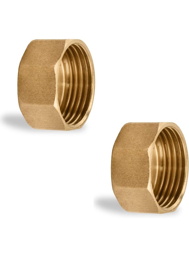 Royal Apex 2Pcs Set Brass Multi Purpose Hose Fittings With Bsp Thread For Plumbing Gas Hot Water Pipe Connector Pneumatic Etc Female Endcap 1 Inch - Image 1