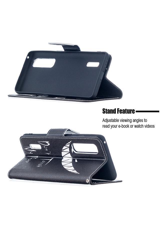 اس-توب جراب لهاتف OPPO Find X2 Pro، جراب جلدي أفقي قابل للطي بنمط رسم ملون مع حامل وفتحات للبطاقات ومحفظة - Image 4