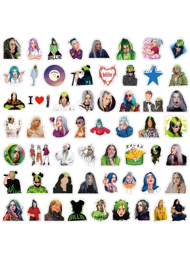 NIBEMINENT 110 Pcs Billie Eilish Deco Kit Waterproof Stickers, High Definition Printing Bright Colors, Suitable for Laptop Skateboard Luggage Water Bottle Guitar DIY - Image 3