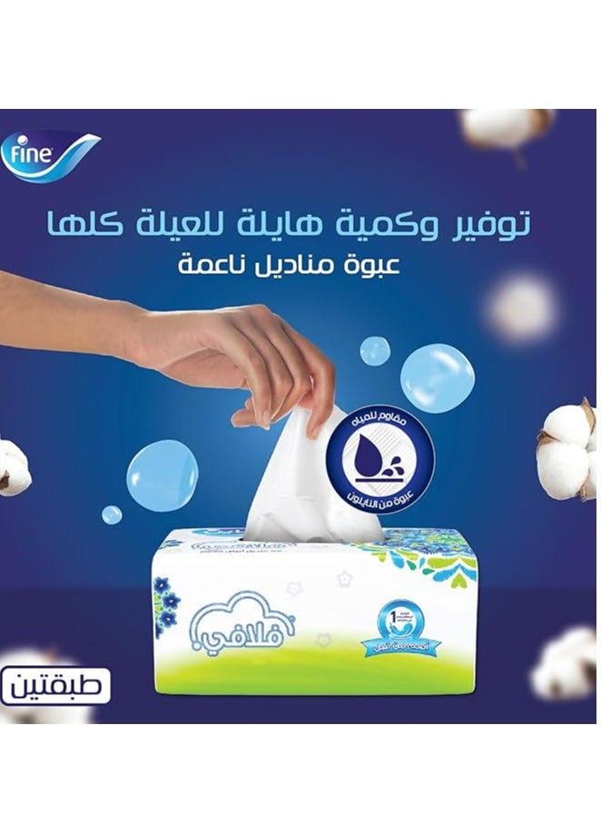 Fine Fluffy 2 Ply Facial Tissue Soft Pack, 480 Sheets  - Image 2