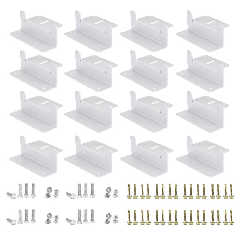 ECO-WORTHY 16 Units Solar Panel Mounting Brackets,Z Bracket Sets Lightweight Aluminum Corrosion-Free for RV, Trailer, Boat, Yachs, Wall and Other Off Gird Roof,4 Set of 4 Units - Image 1