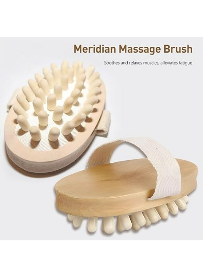 Generic (Unbranded) Natural Wooden Anti Cellulite Massager Wood Hand-Held Massager Body Brush Muscle Relax Sauna Spa Head Massage Brush - Image 2