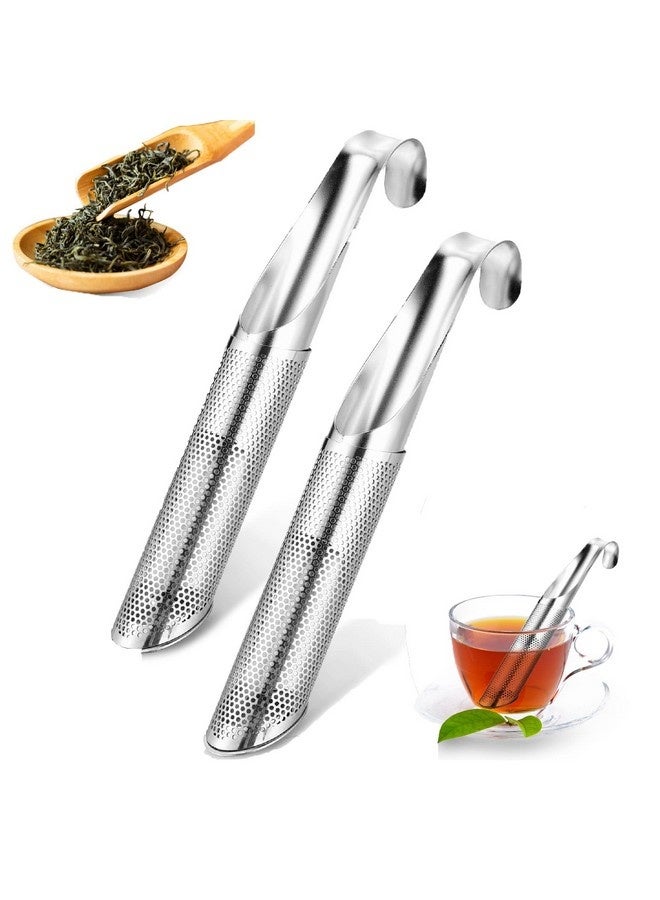 Beauenty 2 Pcs Tea Infusers Loose Tea, Stainless Steel Tea Mesh Strainer, Loose Leaf Tea Steeper Diffuser, Portable Long-Handle Small Tea Holder Filter for Tea, Coffee, Mulling Spices  - Image 1