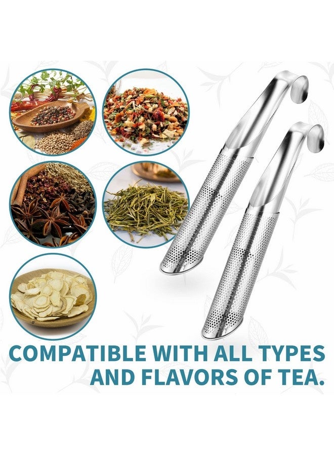 Beauenty 2 Pcs Tea Infusers Loose Tea, Stainless Steel Tea Mesh Strainer, Loose Leaf Tea Steeper Diffuser, Portable Long-Handle Small Tea Holder Filter for Tea, Coffee, Mulling Spices  - Image 4