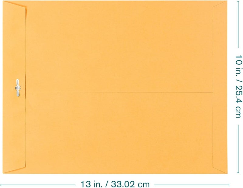 EnDoc Clasp Envelopes 10x13 Inch -15 Pack Brown Kraft Catalog Envelope with Clasp Closure & Gummed Seal – 28lb Heavyweight Envelopes for Home, Office, Business, Legal or School 10x13, Brown Kraft - Image 2