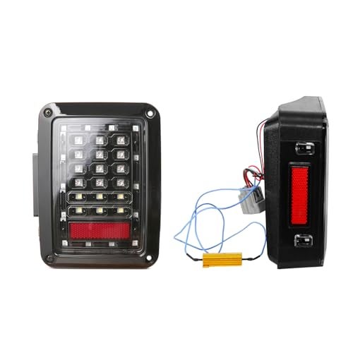 Hooke Road JK LED Tail Light Assembly Wrangler Tail Lamp wBrake Light Turn Signal for 20072018 Jeep JK Wrangler Unlimited