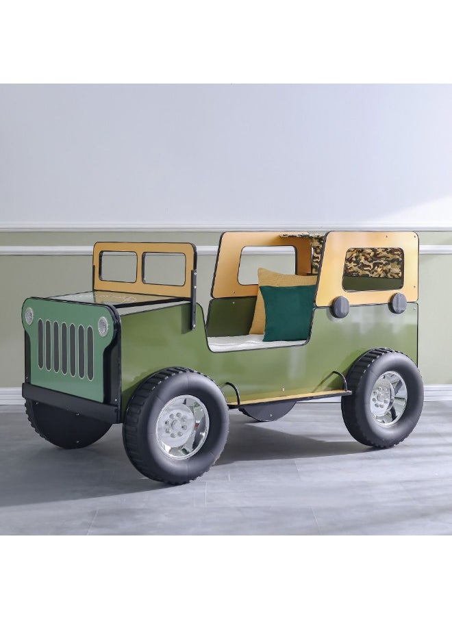 DANUBE HOME Ranger Commander 90X190 Jeep Bed – Off-Road Adventure Themed Bed for Kids, Boys, and Girls – Durable Jeep Design Bed Frame for Bedroom, Playroom, Home Decor-Green  - Image 2