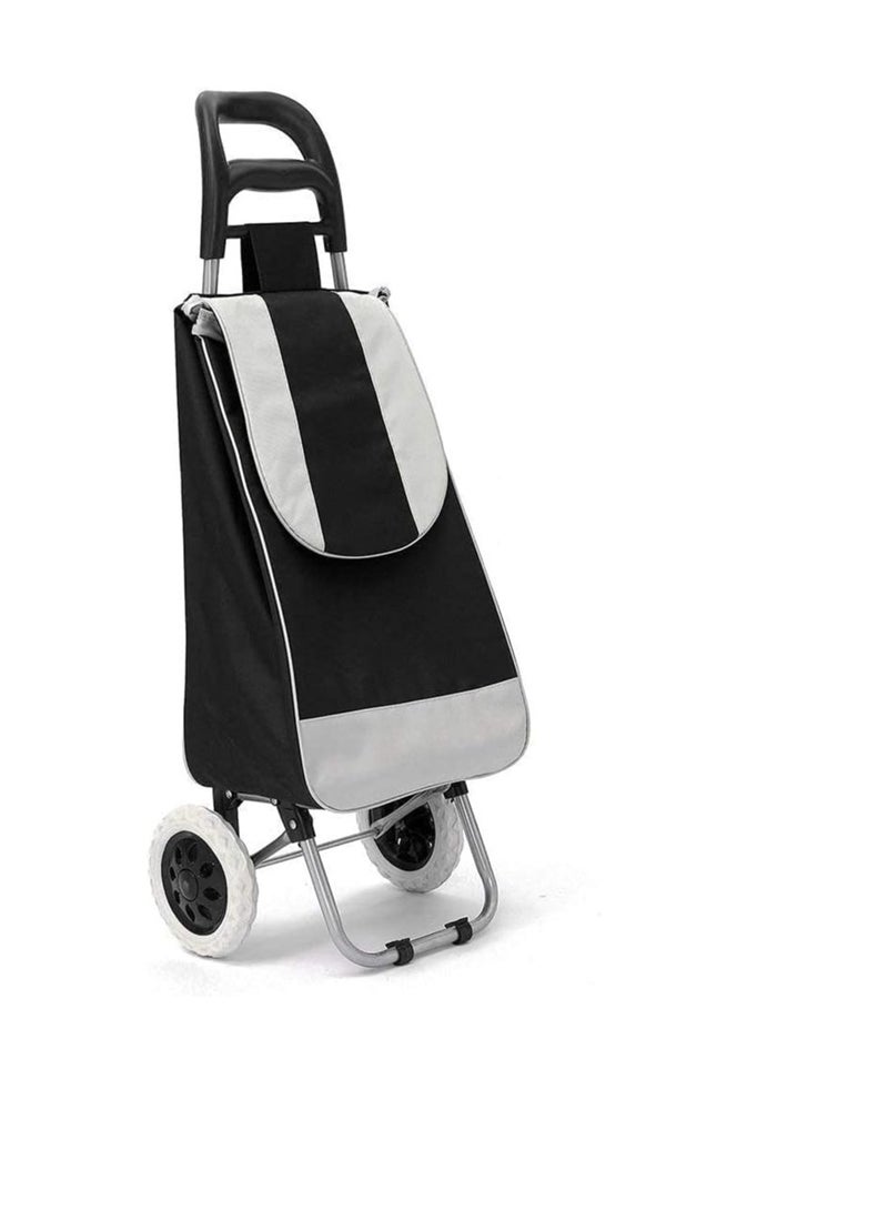 Shopping Cart 45L Folding Shopping Cart Bag On Wheels Push Shopping Cart Luggage Basket Wheels Oxford Fabric Floating Grocery Cart - Image 1
