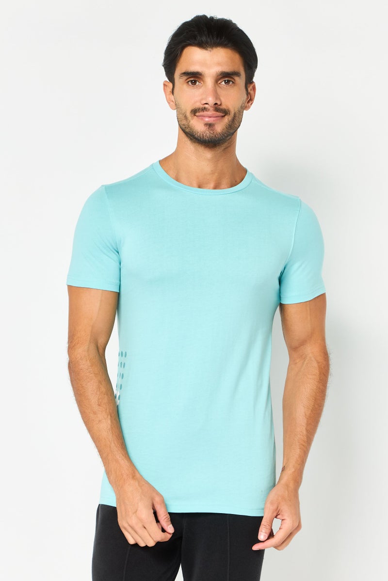PUMA Men Slim Fit Short Sleeve Tonal Outdoor T-Shirt, Light Sky Blue - Image 1