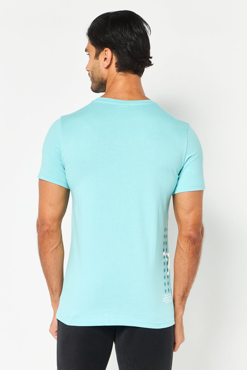 PUMA Men Slim Fit Short Sleeve Tonal Outdoor T-Shirt, Light Sky Blue - Image 3