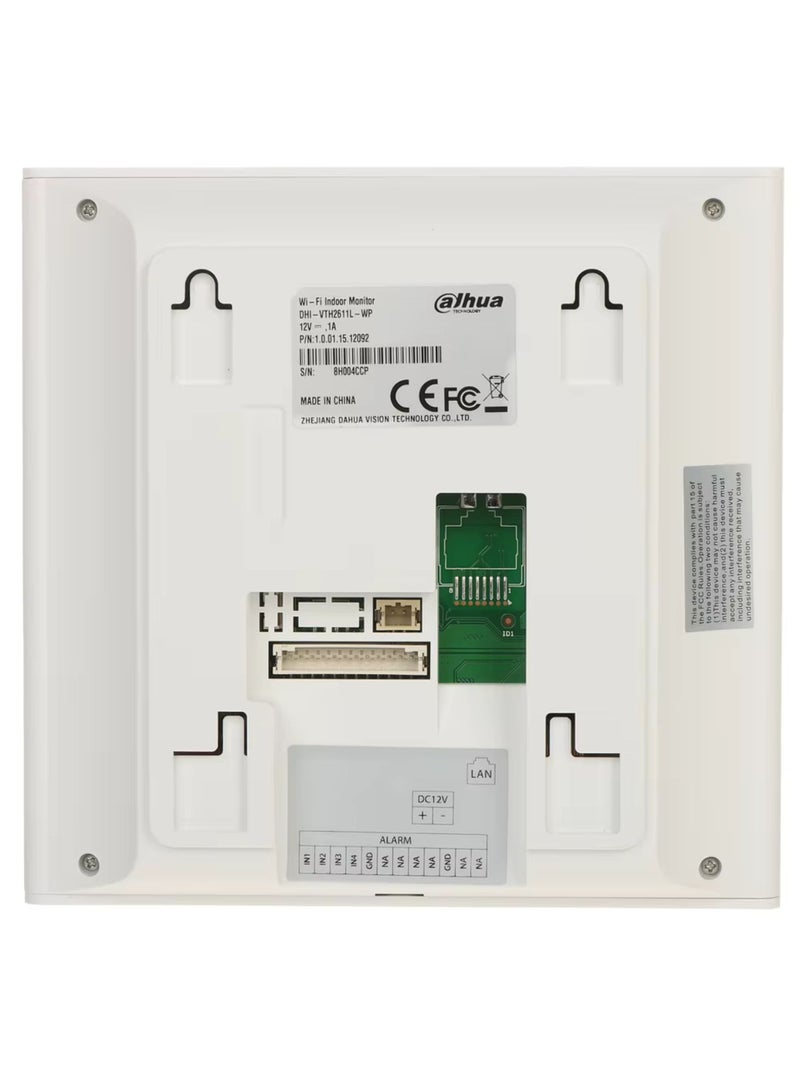 alhua The Dahua DHI-VTH2611L-WP is a compact and feature-rich indoor monitor designed for IP-based video intercom systems. It combines a sleek 4.3" TFT capacitive touchscreen with both Ethernet and Wi-Fi connectivity, making it suitable for modern smart home and office environments - Image 4