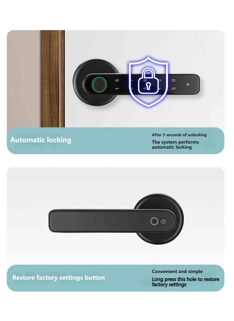 Sharpdo - Smart Home Fingerprint/Password/Key Smart Lock, Suitable For Indoor Bedrooms and Offices - Image 1