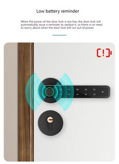 Sharpdo Smart Home Fingerprint/Password/Key Smart Lock, Suitable For Indoor Bedrooms and Offices  - Image 3