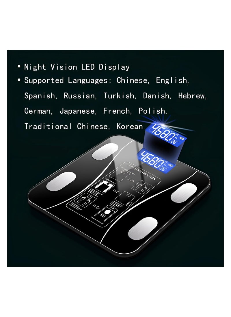 BIXBITE Weight Scale Pro with Bluetooth - weighing Scales for Body Weight - 15 Measurements Including Weight - Fat Rate - BMI - Muscle and Bone Mass 3D Virtual Body Mod  - Image 4