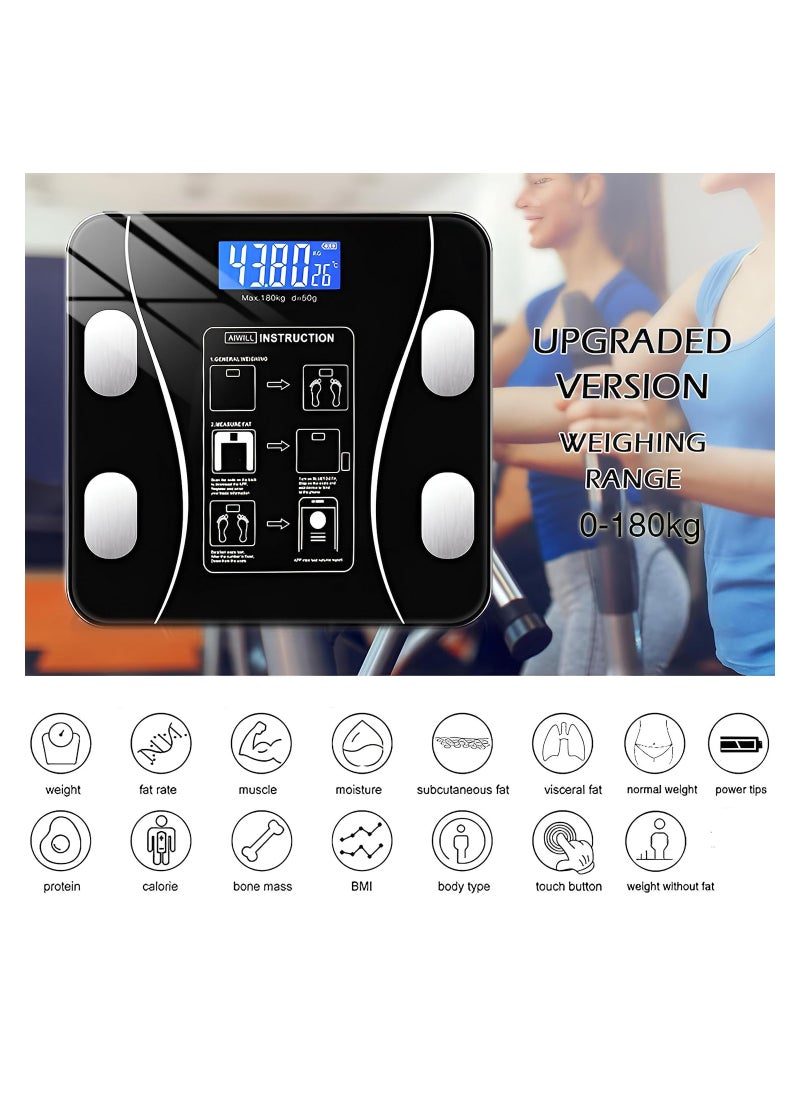 BIXBITE Weight Scale Pro with Bluetooth - weighing Scales for Body Weight - 15 Measurements Including Weight - Fat Rate - BMI - Muscle and Bone Mass 3D Virtual Body Mod  - Image 3
