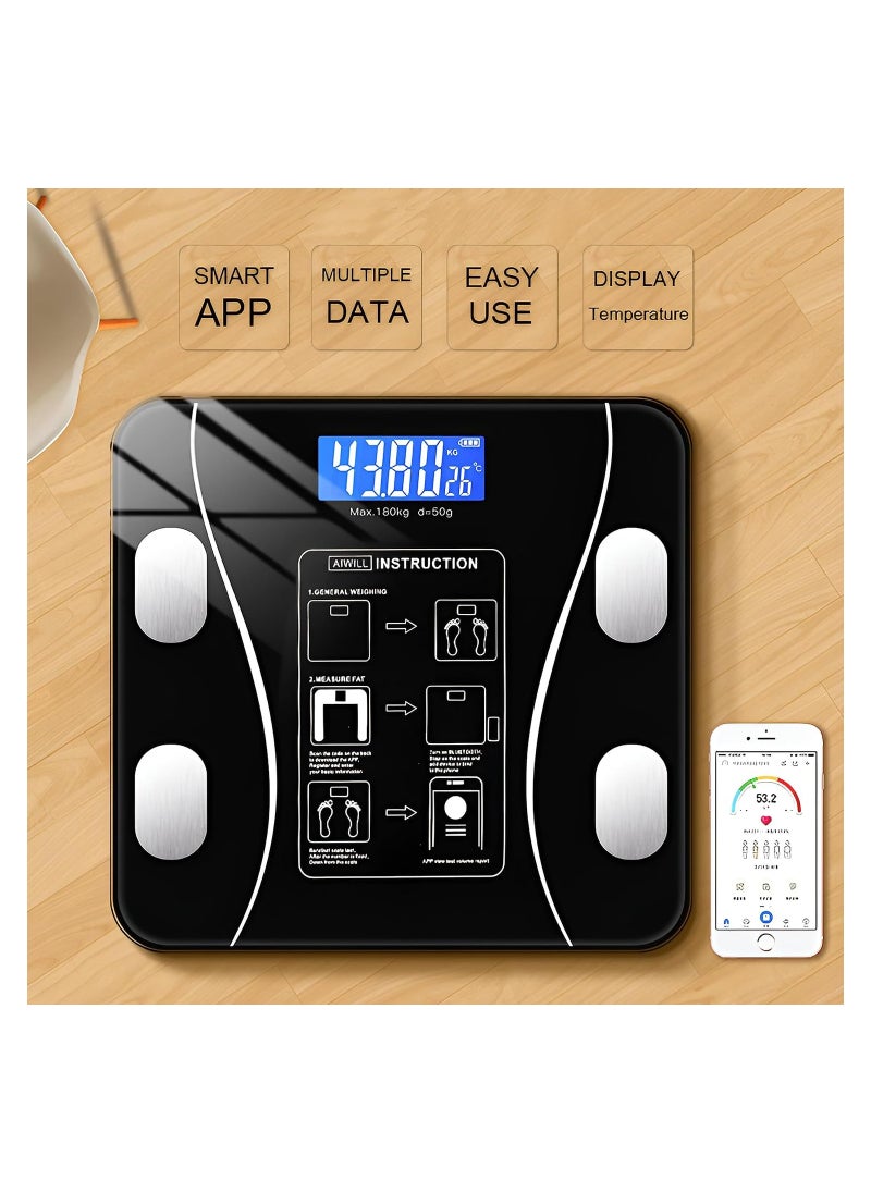 BIXBITE Weight Scale Pro with Bluetooth - weighing Scales for Body Weight - 15 Measurements Including Weight - Fat Rate - BMI - Muscle and Bone Mass 3D Virtual Body Mod  - Image 5
