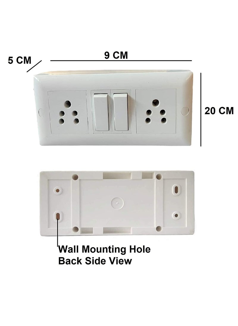 HACKENSACK Hackensack Heavy Duty Electric Extension Board Polycarbonate 2 Socket 2 Switch 6 Amp Multi Outlet with 2 Meter Copper Wire 100 SQMM x 3 Core White 6 Amp 2 Socket  - Image 3