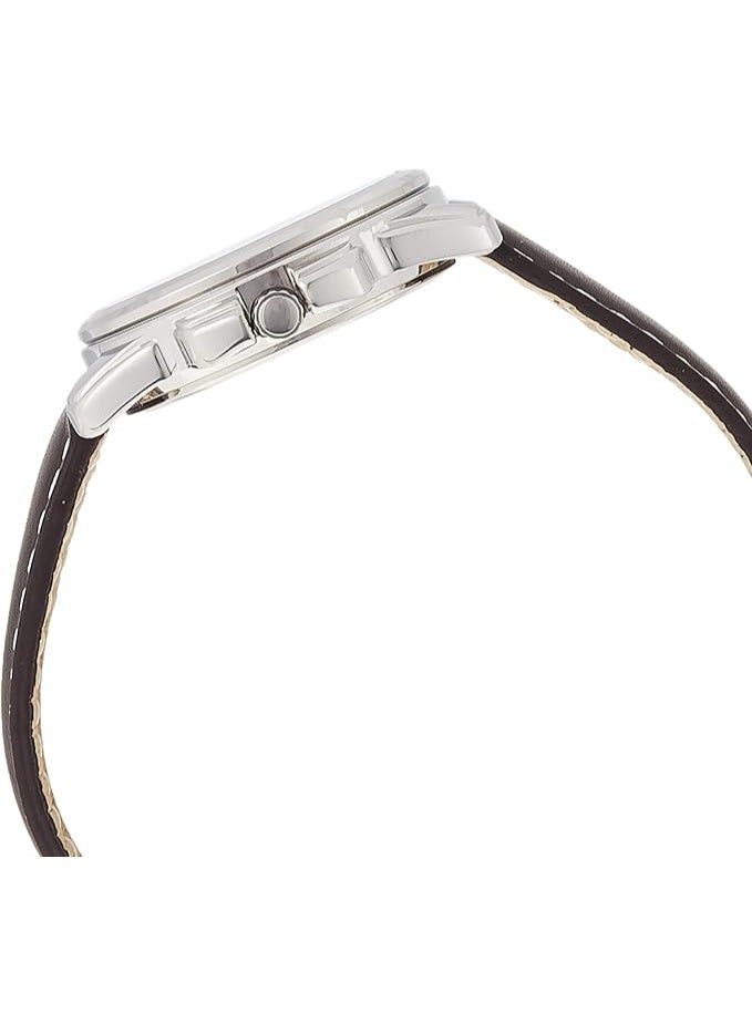 كاسيو ساعة كاسيو للنساء LTP-1314L-7AVDF | قرص فضي مع سوار جلدي بني - Image 2