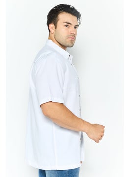 QUIKSILVER Men Comfort Fit Embroidered Short Sleeves Casual Shirt, White  - Image 3