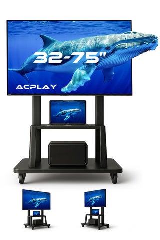 عربة تلفزيون متحركة لالشاشات المسطحة والمنحنية LCD و LED 4K من 32 إلى 75 بوصة، 50، 55، 60، 65، 70 75 بوصة، حامل تلفزيون متحرك قوي مزود بعجلات، أقصى VESA 600x400 مم حتى 110 رطل، حامل أرضي قابل للتحريك مع رف - pzsku/Z9E1AE8585B5CD0C18F17Z/45/1754372369/563d17c2-ba87-44a7-aa31-bd2127c1b953