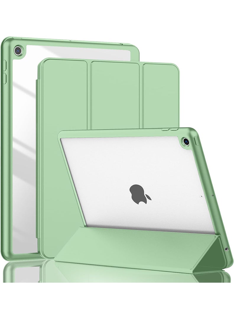 Theodor Hybrid Slim Case for iPad 9/8/7th Generation Case 10.2 Inch with Pencil Holder, Shockproof Trifold Stand Protective Cover with Soft TPU Clear Back for iPad Case 10.2, Auto Sleep/Wake Light Green  - Image 1