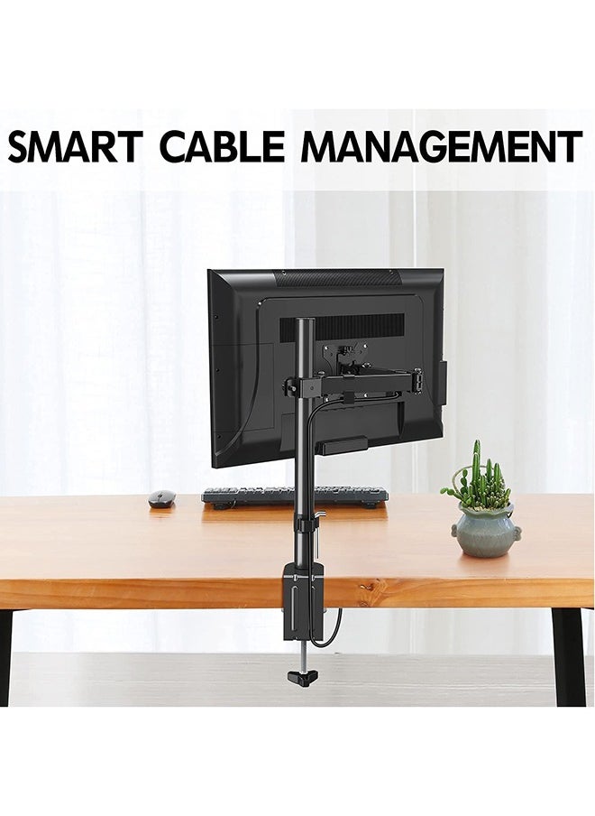 Arabest - 15-33" Single Monitor Stand, Heavy Duty Fully Adjustable Desk Clamp Arms for Computer Screens, Up to 17.6 lbs Load per Arm, Swivel and Tilt, 75/100mm VESA, Black (B) - Image 1