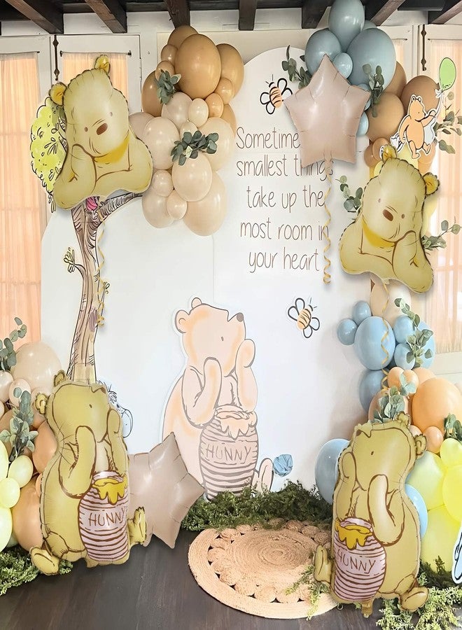 Heboland 6Pcs Winnie Pooh Balloon Set - 3D Foil Pooh Bear Balloons for Winnie Baby Shower & Birthday Decorations, Vintage Classic Party Decor - Image 3