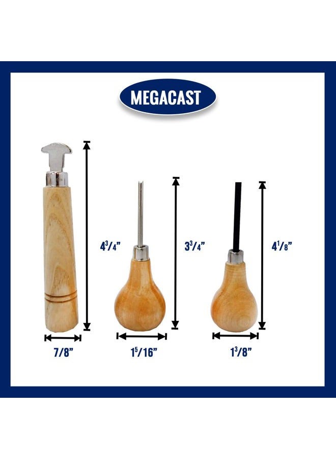 Megacast Stone Setting Tools, Jewelry Stone Prong Pusher, Bezel Pusher & Roller Set of 3 - Image 3