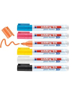 Tahtakalehobi Edding 95 Glass Marker Glass Pen 6 Colors Set 