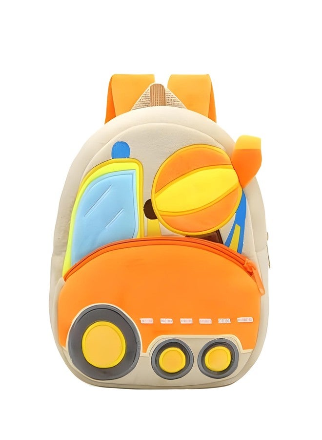 Delicado Kids Backpack Construction Truck Design Toddler Preschool Nursery School Picnic Travel Bag for Baby Boys Girls Age 2-5 Years Lightweight Cute Mini Cartoon Backpack - Image 2