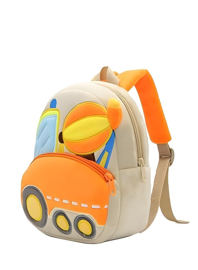 Delicado Kids Backpack Construction Truck Design Toddler Preschool Nursery School Picnic Travel Bag for Baby Boys Girls Age 2-5 Years Lightweight Cute Mini Cartoon Backpack - Image 4