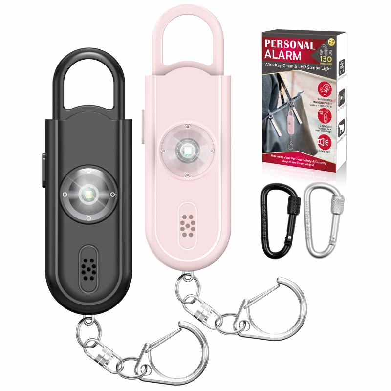 VIGOROAD Safe Sound Personal Alarm, 2 Pack 130 dB Loud Siren Song Emergency Security Alarm Keychain with Strobe LED Light, Personal Sound Safety Siren for Women, Men, Children, Elderly - Image 1