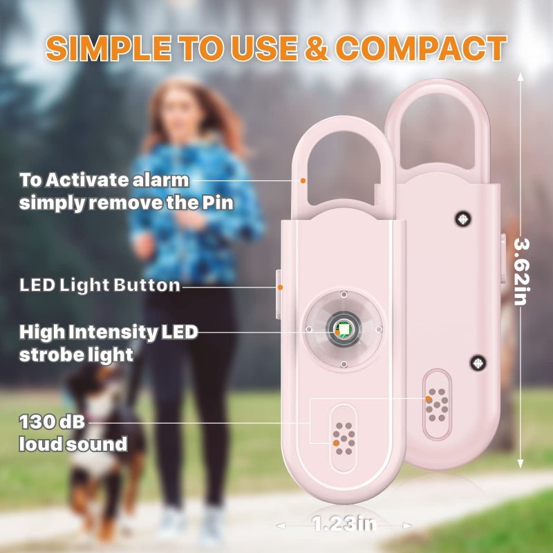 VIGOROAD Safe Sound Personal Alarm, 2 Pack 130 dB Loud Siren Song Emergency Security Alarm Keychain with Strobe LED Light, Personal Sound Safety Siren for Women, Men, Children, Elderly - Image 5