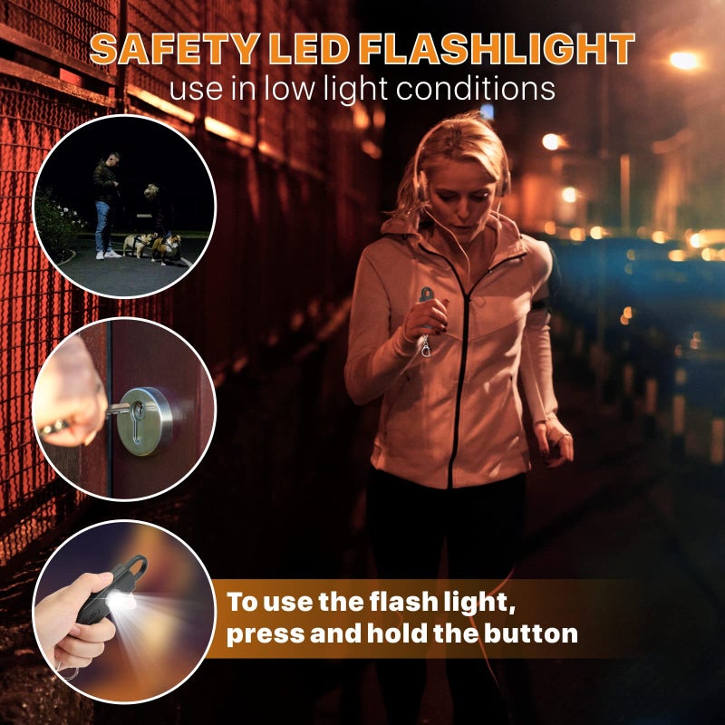 VIGOROAD Safe Sound Personal Alarm, 2 Pack 130 dB Loud Siren Song Emergency Security Alarm Keychain with Strobe LED Light, Personal Sound Safety Siren for Women, Men, Children, Elderly - Image 4