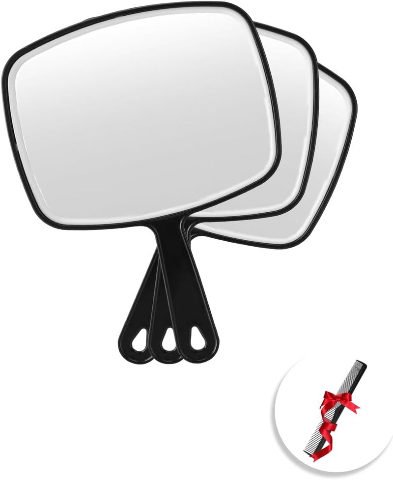 OMIRO Hand Mirror Black Handheld Plain Mirror with HandleSquareM3pcs