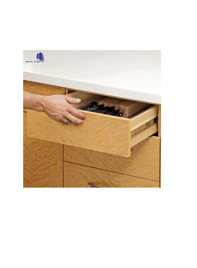 Push To Open Cabinet Drawer Slide Rail Ball Bearing System Side Mount Full Extension (16 inch (40cm))  - Image 2