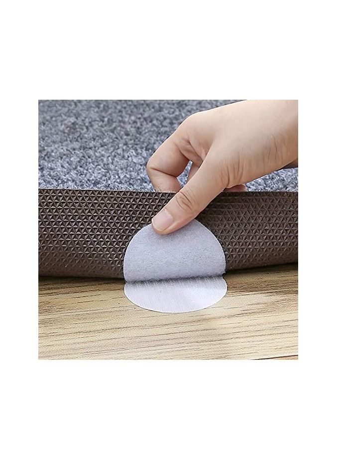 Spaceshoop Anti Slip Tri Sticker Reusable Home Floor Rug Carpet Mat Grippers Self adhesive Washable Silicone Grip Sticker Pad 5 Pcs White  - Image 2