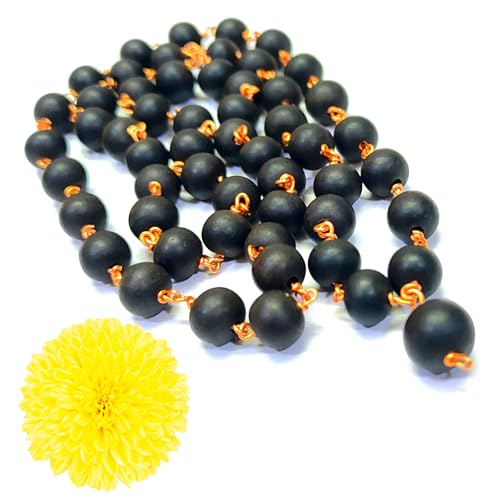 anciently Karungali Malai Copper Original 8mm | Karungali Malai Copper 8mm 54 Beads, Ebony Wood, 1 Piece - Image 1