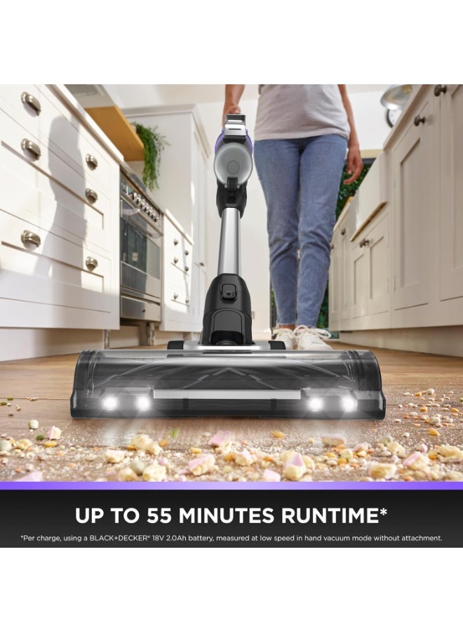 BLACK+DECKER Power Series Premier Cordless Vacuum Cleaner – Up to 72 Minutes Runtime, Anti-Tangle Beater Bar, LED Display, 7-Stage Cyclonic Filtration, Adjustable Speed, BSV520BRP-GB 24 W BSV520BRP-GB Multicolor - Image 3