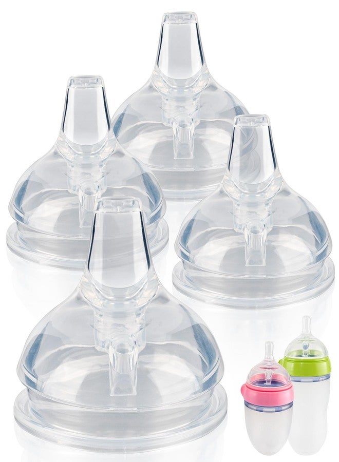 joyfeed Sippy Spout Nipples for Comotomo Baby Bottles,100% Soft Silicone Sippy Cup Nipples,Variable Flow Conversion Nipple,6+ Months,4 Count - Image 1