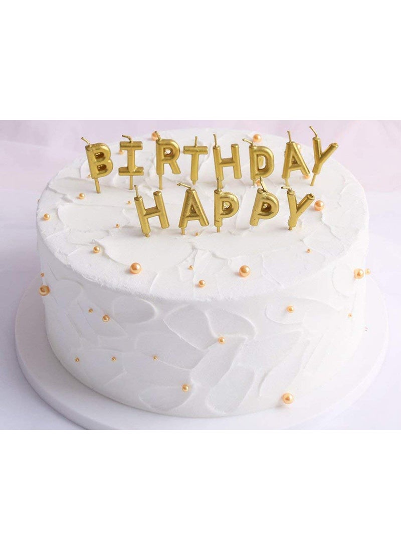 LB L B Happy Birthday Candle Candle for 1st Birthday Happy Birthday Candle for Birthday Theme Happy Birthday Candles for Cake Cake Topper Golden  - Image 3
