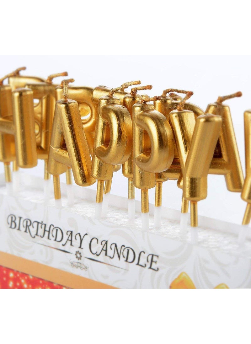 LB L B Happy Birthday Candle Candle for 1st Birthday Happy Birthday Candle for Birthday Theme Happy Birthday Candles for Cake Cake Topper Golden  - Image 4