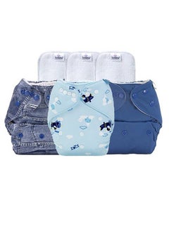 Adjustable Reusable 3 Pocket Cloth Diaper Cover Combo With 3 Microfiber Insert For Babies (Pack Of 3 Helicopter Jeans Deep Blue 636 Months) - pzsku/Z9E1BBA8D380BBA26D7E4Z/45/_/1692784943/768c12a6-ae62-45b5-9076-104d9a0885a5