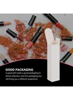 EXCEART Lipstick Pack Box 50 Pcs Lip Gloss Tubes Kraft Paper Packaging Boxes Lipstick Storage Boxes Lip Balm Wrapping Box (White) Paper Essential Oil Box  - Image 4