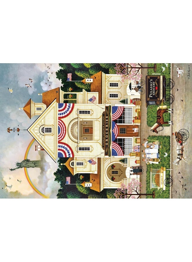Buffalo Games - Charles Wysocki - Lady Liberty's Independence Day Enterprising - 500 Piece Jigsaw Puzzle for Adults Challenging Puzzle Perfect for Game Nights - Image 1