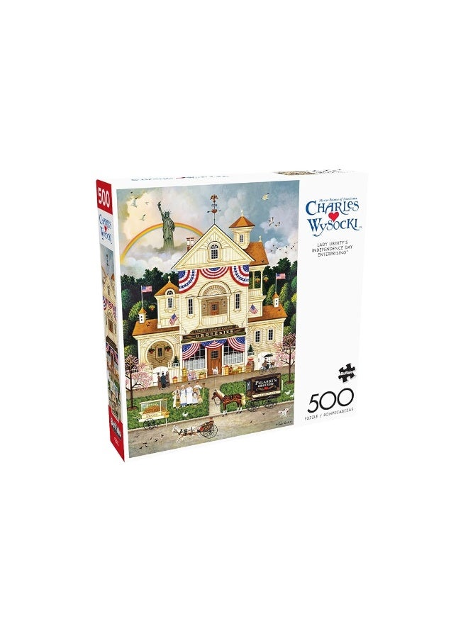 Buffalo Games - Charles Wysocki - Lady Liberty's Independence Day Enterprising - 500 Piece Jigsaw Puzzle for Adults Challenging Puzzle Perfect for Game Nights - Image 5